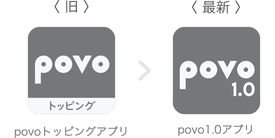 povo1.0アプリの名前とアイコンが変わりました